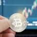Hand holding a bitcoin coin