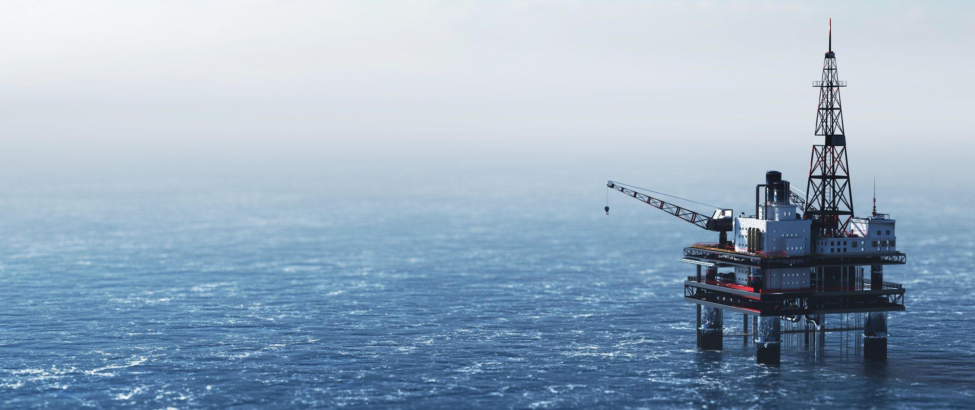 Offshore drilling rig on the sea. Oil platform