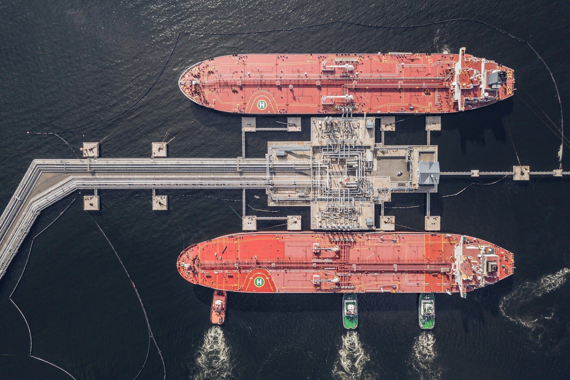 Oil tankers in port